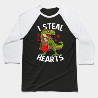 Dinosaur T Rex I Steal Heart Happy Valentines Day Gift Baseball T-Shirt